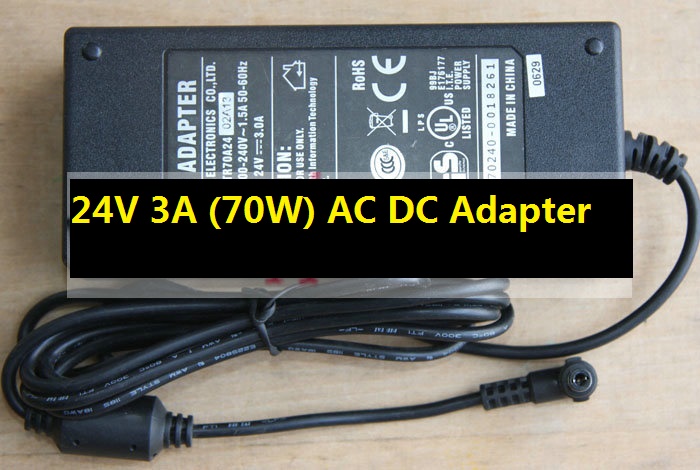 *Brand NEW* 24V 3A (70W) AC DC Adapter TR70A24 POWER SUPPLY